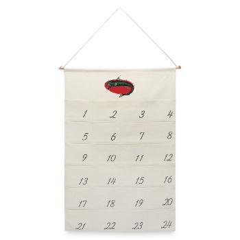 Tiefsee Monster - Viperfisch - Leinen Adventskalender  - Naturweiß - Vorne