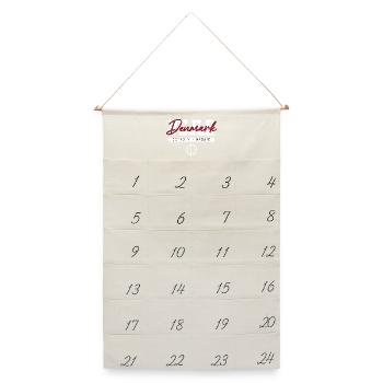 Vejle Dänemark Koordinaten Reise Souvenir - Leinen Adventskalender  - Naturweiß - Vorne