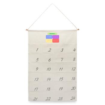 Opinions! Colorful Blocks - Leinen Adventskalender  - Naturweiß - Vorne