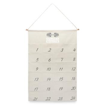 Ich schwitze nicht Bodybuilding Sprüche Sport - Leinen Adventskalender  - Naturweiß - Vorne