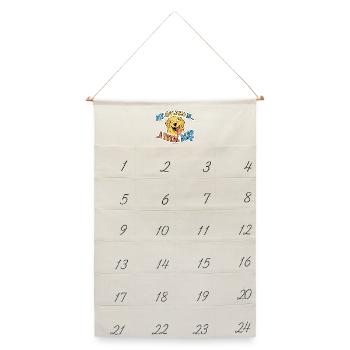 Mein Golden ist ein totaler, derp-witziger Hundegesicht - Leinen Adventskalender  - Naturweiß - Vorne