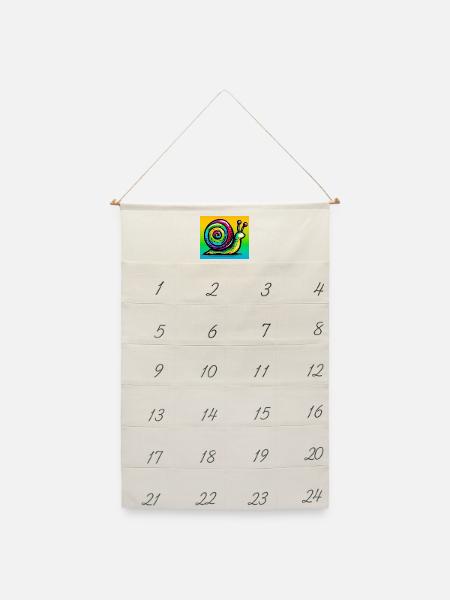 Schnecke - Leinen Adventskalender - Naturweiß