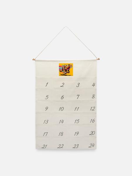 Gepard - Leinen Adventskalender  - Naturweiß
