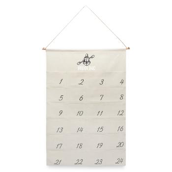 kajak paddeln paddling kanu paddel boot - Leinen Adventskalender  - Naturweiß - Vorne