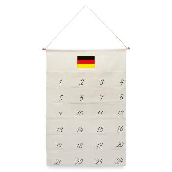 Deutschlandflagge - Deutschland WM / EM Fussball - Leinen Adventskalender  - Naturweiß - Vorne