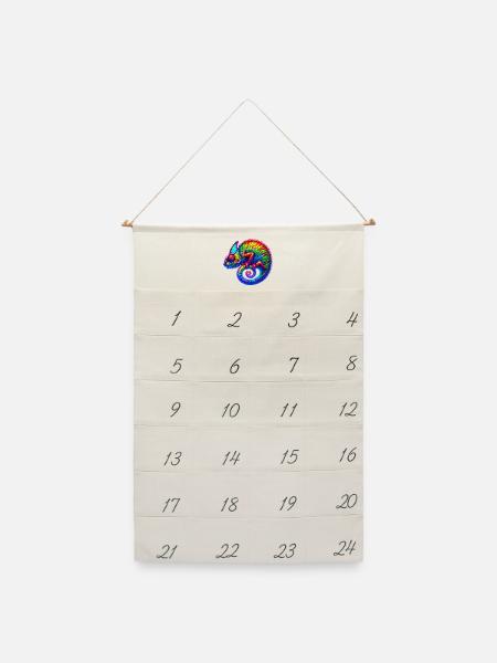 Chamäleon - Leinen Adventskalender - Naturweiß