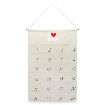 Ich liebe RAP - Leinen Adventskalender  - Naturweiß - Vorne