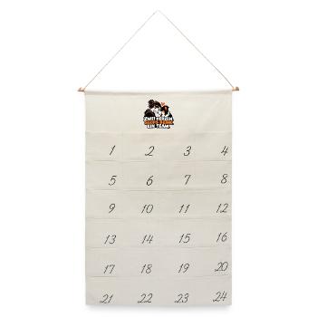 Zwei Herzen Sechs Beine Team - Leinen Adventskalender  - Naturweiß - Vorne
