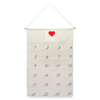 I LOVE RUM - Leinen Adventskalender  - Naturweiß - Vorne
