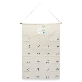 Kein Kaffee Kein Code Programmierer Informatiker - Leinen Adventskalender  - Naturweiß - Vorne