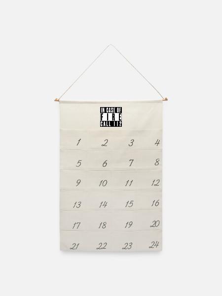 Feueralarm Notruf Design - Leinen Adventskalender  - Naturweiß
