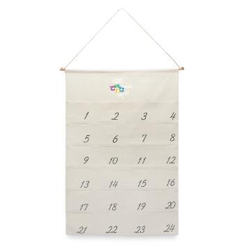 Klein Schlau und Süß - Leinen Adventskalender  - Naturweiß - Vorne