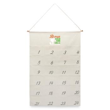 Golf - Waschen Sie immer Ihre Bälle - Leinen Adventskalender  - Naturweiß - Vorne