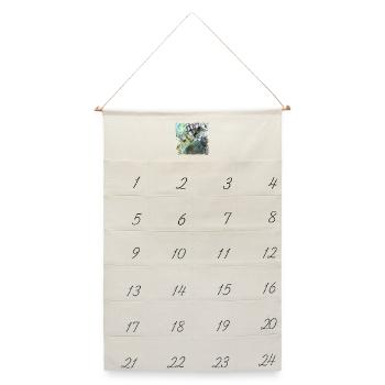 Airplane - Leinen Adventskalender  - Naturweiß - Vorne