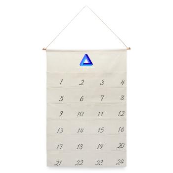 For with God nothing shall be impossible. Luke - Leinen Adventskalender  - Naturweiß - Vorne