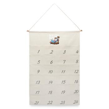 Einhorn Laptop-Pause Büro Humor Laptop - Leinen Adventskalender  - Naturweiß - Vorne