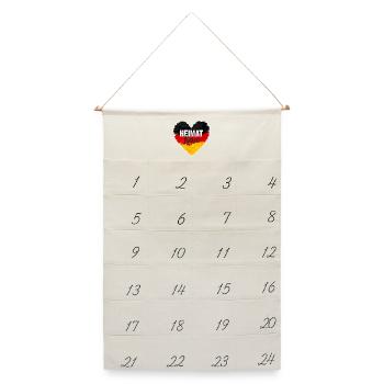 Heimatliebe - Leinen Adventskalender  - Naturweiß - Vorne
