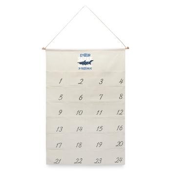 Tiefsee Monster - Koboldhai - Leinen Adventskalender  - Naturweiß - Vorne