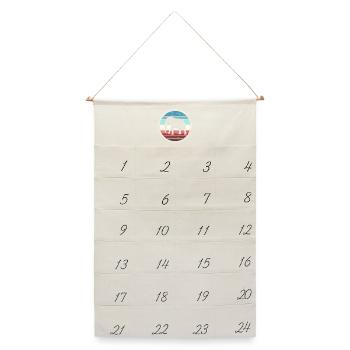Elefant Elefanten - Leinen Adventskalender  - Naturweiß - Vorne
