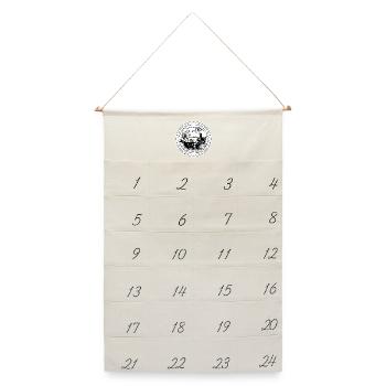 W50 Lkw - Leinen Adventskalender  - Naturweiß - Vorne
