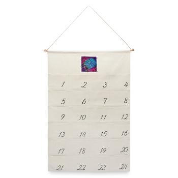 Abstrakte Kunst - Leinen Adventskalender  - Naturweiß - Vorne