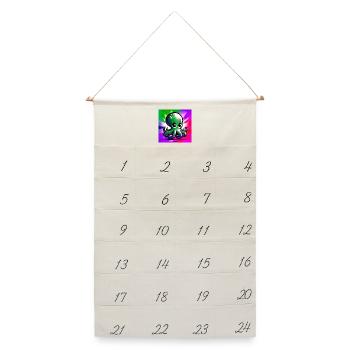 Krake - Leinen Adventskalender  - Naturweiß - Vorne