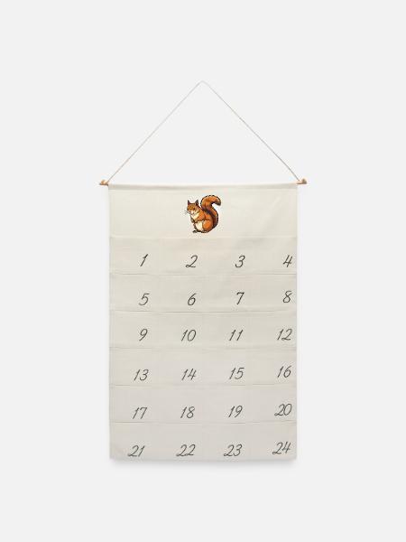 Eichhörnchen Eichhorn Eichhörnchenliebhaber Nager - Leinen Adventskalender - Naturweiß