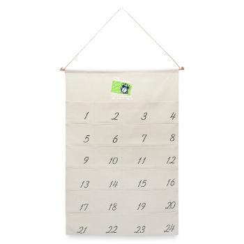Schlagermusik Schlagerfan Schlager Wecker Spruch - Leinen Adventskalender  - Naturweiß - Vorne
