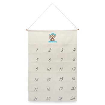Affen - Leinen Adventskalender  - Naturweiß - Vorne