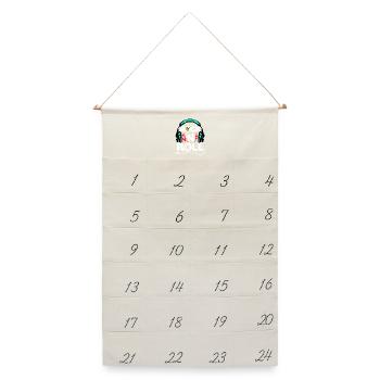 Cool Headset Lustig Spruch - Leinen Adventskalender  - Naturweiß - Vorne