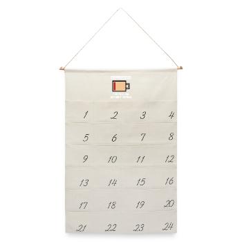 Humorvoll Kaffee Espresso Statement Kaffeetrinker - Leinen Adventskalender  - Naturweiß - Vorne