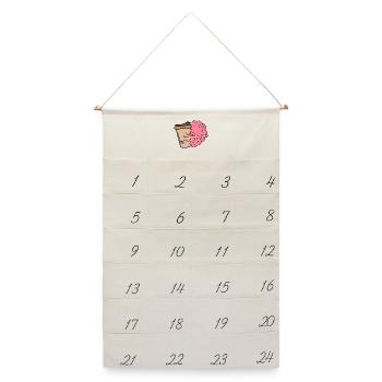 Kaffee Trinken Kaffeeliebhaber Kaffeetrinker - Leinen Adventskalender  - Naturweiß - Vorne
