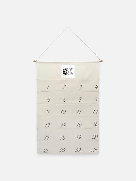 Bitcoin Code - Leinen Adventskalender - Naturweiß