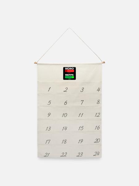 Abschiedsgeschenke für Rentner - RENTE - Leinen Adventskalender - Naturweiß