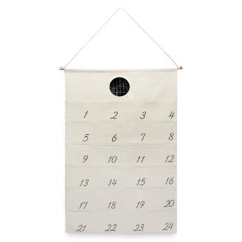 Balkonkraftwerker PV Anlage Stromerzeuger Umwelt - Leinen Adventskalender  - Naturweiß - Vorne