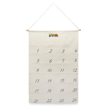 Menschenrechte Regenbogen Schwul Lgbt Herz Homo - Leinen Adventskalender  - Naturweiß - Vorne