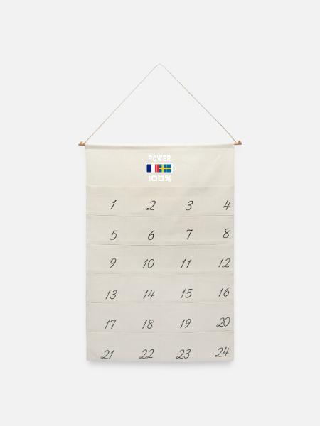 Power 100% Schweden und Frankreich - Leinen Adventskalender  - Naturweiß