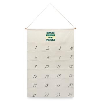 Tschüss Grundschule - Hallo Gymnasium 5. Klasse - Leinen Adventskalender  - Naturweiß - Vorne