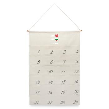 Bulgarien und Dänemark 100% geniale Flagge - Leinen Adventskalender  - Naturweiß - Vorne