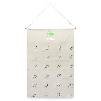 Landleben Fahrzeug Landwirt Traktor Statement - Leinen Adventskalender  - Naturweiß - Vorne