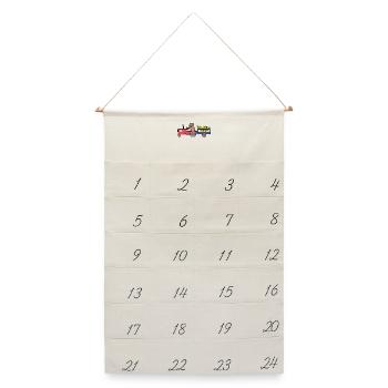 Ackerbau Spruch Feld Bauer Traktor Landmaschinen - Leinen Adventskalender  - Naturweiß - Vorne