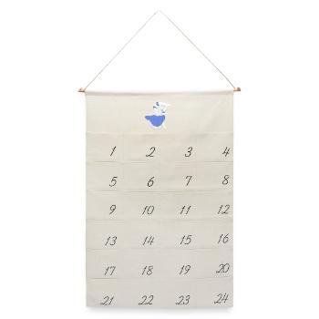 Poletanz Blau-Impression - Leinen Adventskalender  - Naturweiß - Vorne