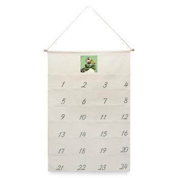 Duck with Bowtie - Leinen Adventskalender  - Naturweiß - Vorne