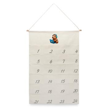 Capybara Programmierer Coder Computer - Leinen Adventskalender  - Naturweiß - Vorne