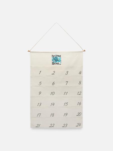 Erstaunlicher Himmelsvogel mit freiem Geist und Seele - Leinen Adventskalender  - Naturweiß