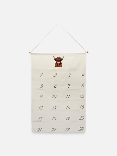 Hochland-Bulle - Leinen Adventskalender - Naturweiß