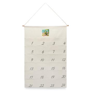 vegan, vegetarisch, veganer Humor - Leinen Adventskalender  - Naturweiß - Vorne