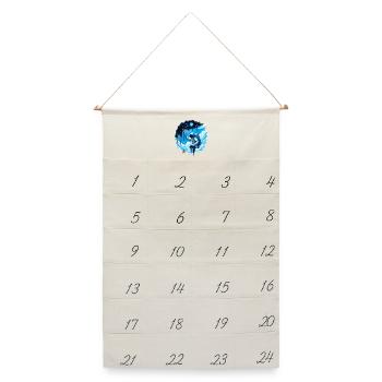 Astronaut malt Sternenhimmel Nacht Geschenk - Leinen Adventskalender  - Naturweiß - Vorne