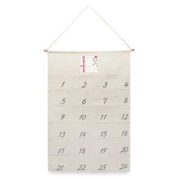 Die beste Mutter aller Zeiten - Leinen Adventskalender  - Naturweiß - Vorne