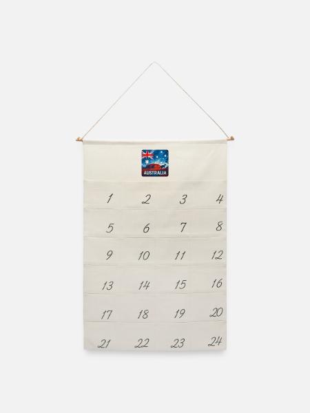 Australien Outback Design - Leinen Adventskalender - Naturweiß